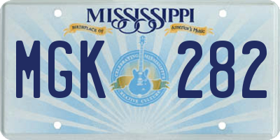 MS license plate MGK282