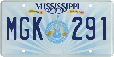 MS license plate MGK291