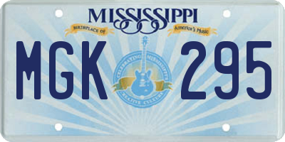 MS license plate MGK295