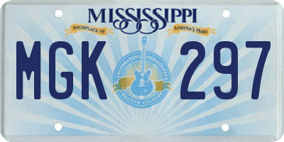 MS license plate MGK297