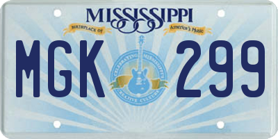 MS license plate MGK299