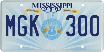 MS license plate MGK300
