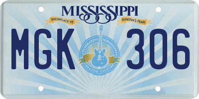 MS license plate MGK306