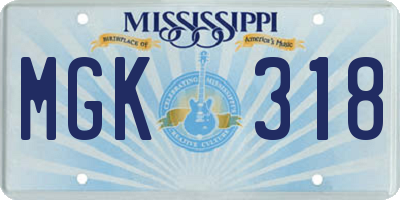 MS license plate MGK318