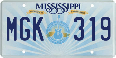 MS license plate MGK319