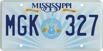 MS license plate MGK327