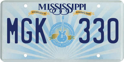 MS license plate MGK330