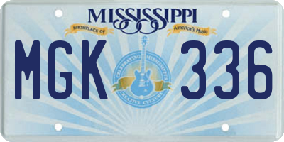 MS license plate MGK336