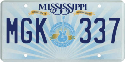 MS license plate MGK337