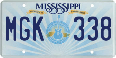 MS license plate MGK338
