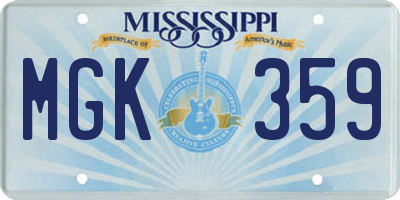 MS license plate MGK359