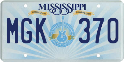MS license plate MGK370