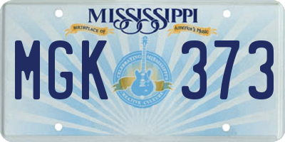 MS license plate MGK373