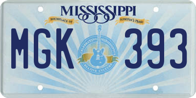 MS license plate MGK393