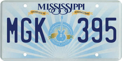 MS license plate MGK395