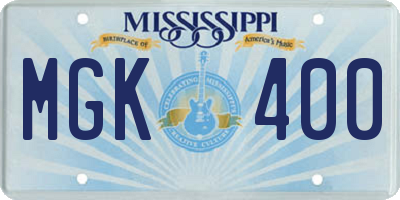 MS license plate MGK400