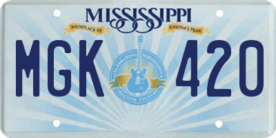 MS license plate MGK420