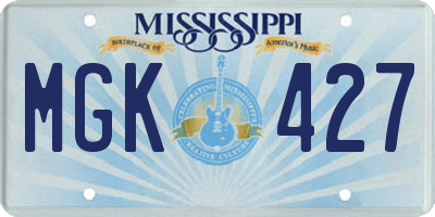 MS license plate MGK427