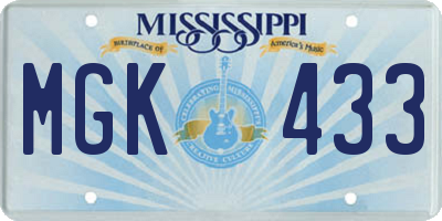MS license plate MGK433
