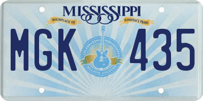 MS license plate MGK435