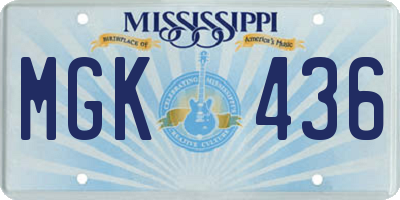 MS license plate MGK436