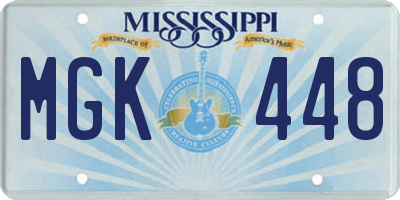 MS license plate MGK448