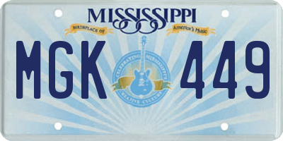 MS license plate MGK449