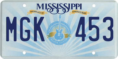 MS license plate MGK453