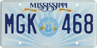 MS license plate MGK468