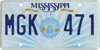 MS license plate MGK471