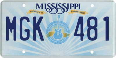 MS license plate MGK481