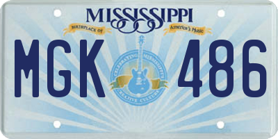 MS license plate MGK486