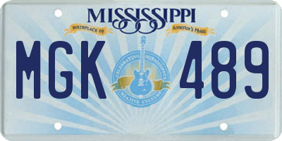 MS license plate MGK489