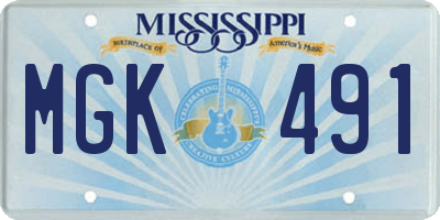 MS license plate MGK491