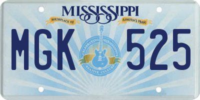 MS license plate MGK525