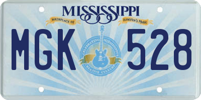 MS license plate MGK528