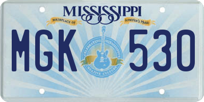 MS license plate MGK530