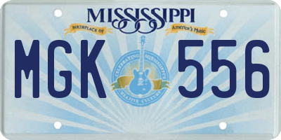 MS license plate MGK556