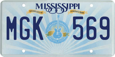 MS license plate MGK569