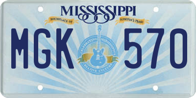 MS license plate MGK570