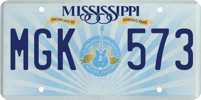 MS license plate MGK573