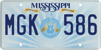 MS license plate MGK586