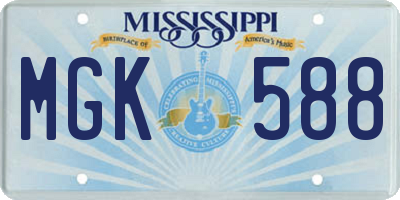 MS license plate MGK588