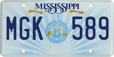 MS license plate MGK589