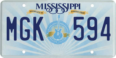 MS license plate MGK594