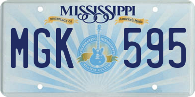 MS license plate MGK595