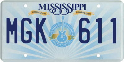MS license plate MGK611
