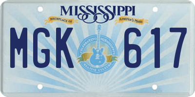 MS license plate MGK617
