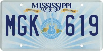 MS license plate MGK619