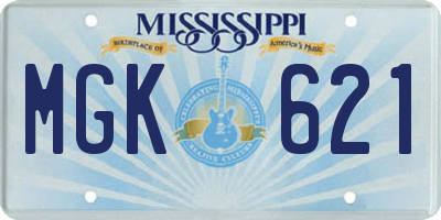 MS license plate MGK621